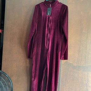 Plus size velour catsuit